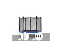 Kit trampoline Atlas Ø 2,44 m Bleu + Echelle + Kit d'ancrage