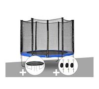 Kit trampoline Atlas Ø 2,44 m Bleu + Bâche de protection + Kit d'ancrage