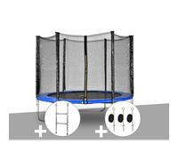 Kit Trampoline Jardideco Atlas Ø 2,44 M Bleu + Echelle + Kit D'ancrage