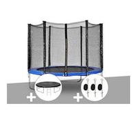 Kit Trampoline Jardideco Atlas Ø 2,44 M Bleu + Bâche De Protection + Kit D'ancrage