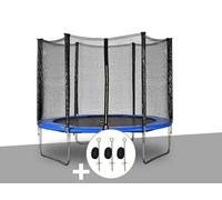 Kit Trampoline Jardideco Atlas Ø 2,44 M Bleu + Kit D'ancrage