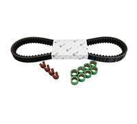 KIT TRANSMISSION (COURROIE, GALETS, GUIDES) ORIGINE PIAGGIO 400 MP3 2007>2011, X-EVO 2007>2011, X8 2004>2007, BEVERLY 2006>2009-APRILIA 400-500 ATLANTIC, SCARABEO 2005>2008 -1R000428-