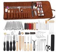 kit travail du cuir Outils d'artisanat du cuir outils travail du du avec sac de rangement personnalisé Outils de sculpture sur pour couper, poinçonner, coudre, sculpter, estamper