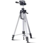 Kit Trépied à manivelle 184 cm ultraléger 1250 g avec étui et tête à 3 voies pour appareil photo photo compact DSLR CSC BRIDGE DV Alpha 2800 Argenté