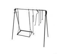 Kit Trépied BBQ Portable Jardin Feu de pour camp pour robuste | Fonte et 304, résistant chaleur, stable pour sol irrégulier, mat, extérieur