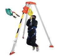 Kit trépied de sauvetage robuste - Pieds réglables, solution de levage portable pour espaces confinés, idéal pour les cabines de navires, les égouts, les caves et les interventions d'urgence