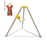 Kit trépied portable de sauvetage pour espace confiné - Système d'arrêt de chute en alliage d'aluminium pour le sauvetage d'urgence, tunneling, outils de grue Derrick, capacité de 544,3 kg, idéal pour