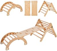 Kit triangle Pikler 5 en 1 Jouet d'escalade Montessori en bois pour jeunes enfants - Jeu robuste - Développe les capacités motrices - Idéal pour l'intérieur et l'extérieur