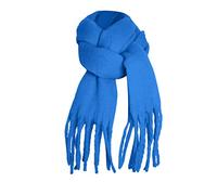 Kit Tricot Écharpe Laine Épaisse Grande pour Femme - Longue Couverture Grosse Oversize Hiver Automne Chaud Chiné, Bleu Foncé, Taille Unique