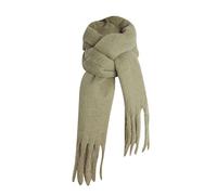 Kit Tricot Écharpe Laine Épaisse Grande pour Femme - Longue Couverture Grosse Oversize Hiver Automne Chaud Chiné, Vert Armée, Taille Unique