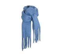 Kit Tricot Écharpe Laine Épaisse Grande pour Femme - Longue Couverture Grosse Oversize Hiver Automne Chaud - Chiné, Bleu, Taille Unique