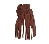 Kit Tricot Grande Écharpe Laine Épaisse pour Femme - Longue Couverture Oversize Hiver Automne Chaud - Chiné, Marron, Taille Unique