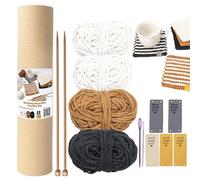 Kit Tricot Pour Débutant Adulte Complet Avec Aiguilles À Tricot | Accessoires De Kit De Dessous De Verre À Tricoter | Fournitures De Kit De Dessous De Verre DIYÉcharpe En Laine À Tricoter Soi-même