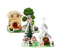 Kit tridimensionnel pour, bâtiment Architectural de Dessins animés tridimensionnels, Projet de Fabrication de scènes Miniatures, activité d'interaction pour, prées