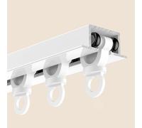 Kit Tringle À Rideaux Encastrée Au Plafond, Rail De Rideau Encastré Ultra-mince En Aluminium, Système De Rail Métallique Silencieux Pour Chambre/espace Privatif/dressing(Blanc,330cm(3 * 110cm))