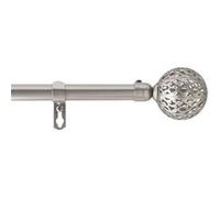 Douceur d'Intérieur, Tringle Extensible en Kit Complet (120 à 210 cm) Globa Chrome, Plaqué