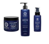 Kit Trio rituel quotidien Cheveux FINS & DEVITALISES - Masque + Shampoing + Sérum - Keratine & Tanin - Kera Queen's