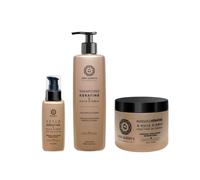Kit Trio rituel quotidien TOUS TYPE DE Cheveux - Masque + Shampoing + Sérum - Keratine & Huile d'Amla - Kera Queen's
