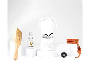 Kit trousse complète lissage naturel sans chaleur avec un Kardoune Authentique 2M, une Huile de Coco BIO 60ml, une brosse à cheveux en bois naturel, un élastique anti-casse, une fiche tutoriel