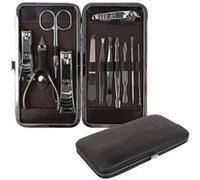 Trousse de manucure et pédicure de voyage 12 pièces - Vivezen - Marron