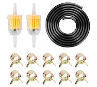 Kit Tubo Benzina, Tubo Carburante Kit con 2 Metri Ø 5mm 4 Pezzo 6mm Filtri Carburante e 10 Pezzo Fascette stringitubo, Kit Tubo del Carburante Per Camion Auto Trattori o Piccoli Motori