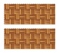 Kit tuiles de plancher en acacia 30 x 30 cm 20 pcs