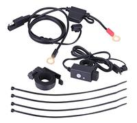 Kit Universel de Chargeur étanche SAE vers Double USB pour Moto, Chargeur de téléphone et de GPS pour Moto avec fusible en Ligne et Interrupteur d’Alimentation, Adaptateur de
