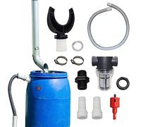 Kit Universel de récupération d'eau de Pluie, tonneau de récupération d'eau de Pluie avec Tuyau, avec système de Filtration, pour Le Stockage et l'arrosage des Jardins, pelouses, etc. (100cm)