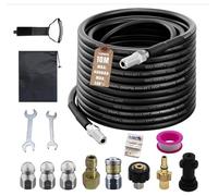Kit universel de tuyau de nettoyage de canalisations avec adaptateur, buses, sac de ruban isolant, compatible avec Kärcher k2-k7, nettoyeur haute pression Bosch pour obstruer et nettoyer les