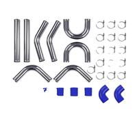 Kit universel de tuyauterie Intercooler Turbo, tubes en aluminium 2,5", tuyaux en silicone