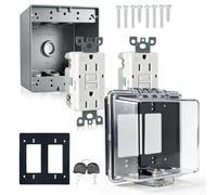 Kit universel résistant aux intempéries pour prise électrique avec serrure, boîte de couvercle de prise extérieure avec 2 lots de 15 A TR auto-test GFCI Kit