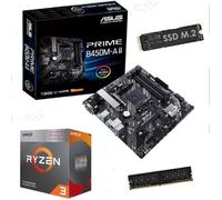 Kit upgrade PC - Asus - Prime B450M-AII - Processeur AMD Ryzen 3 3200G - 16 Go DDR4 - SSD M.2 1 To