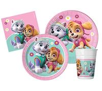 Ciao-Kit Table Fête Party La Pat' Patrouille Paw Patrol Skye & Everest pers (112 pcs: assiettes, gobelets, serviettes) Vaisselle, AZ018, Multicolor, 24 personnes