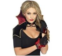 Kit Vampire Fever Noir Avec Cape, Collerette Et Gants - Taille Unique noir G
