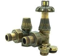 Kit vanne thermostatique avec Poignée fleurie pour radiateur Fonte Bronze G