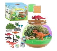 Kit Veilleuse Dinosaure - Kit De Loisirs Créatifs Terrarium À Faire Soi-même | Garçons De 4 À 12 Ans, Activité Manuelle Sur Le Thème Des Dinosaures, Décoration De Chambre À Faire Soi-même, Projet