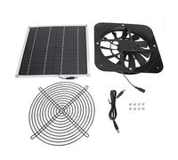 Kit Ventilateur Solaire 100W avec Panneau 28x28cm et Ventilateur 26.5cm - Rafraîchissement Écologique, Étanche & Protégé pour Serres, Poulaillers & Abri de Jardin