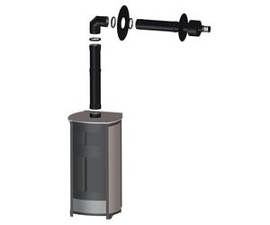 Kit Ventouse Universel Ø 80/125 Complet (Sortie Façade) Poêle à Granulés Raccordement Au Dessus