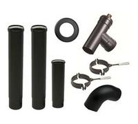 Kit Ventouse Universel D. 80/125 Complet (Sortie Façade) Poêle à Granulés Raccordement Au Dessus Noir G