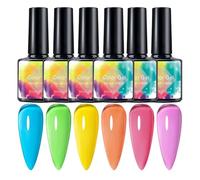 Kit Vernis Gel 6 Pièces 8ml - Brillant Gel Fluorescent,Vernis Semi-Transparent Fluorescent Pour Soirée Salon Quotidien Femmes