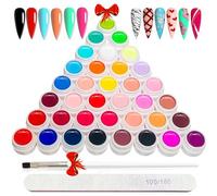 Kit Vernis Semi Permanent, 36 couleurs Gel Ongle Vernis Gel, Ensemble de vernis à ongles gel, kit d'art d'ongle de peinture gel avec brosse à ongles pour la conception d'art d'ongle de bricolage