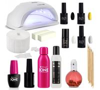 Kit Vernis Semi Permanent French Manucure Et Remplissage Avec Lampe Uv Led Multicolore