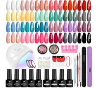 Kit vernis semi-permanent - ZUUKO - 24 couleurs - 7 ml par flacon - Lampe UV 48W - Base coat - Top coat brillant