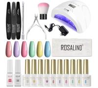 Kit vernis semi-permanent - ZUUKO - Lampe UV LED 48W - 6 couleurs pastel - 10 ml par flacon - 4 top et base coat