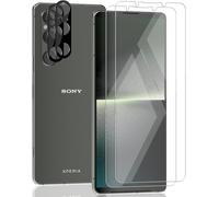 Kit Verre Trempé 2x + 2 Protecteurs Objectif Arrière Pour Sony Xperia 1 V - 9h Anti-Rayures, Ultra Clair Hd, Anti-Trace