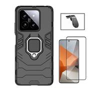 Kit Verre Trempé 5D + Étui Militaire Défendre 3x1 + SuppOrt Magnétique L Phonecare pour Xiaomi 14 - Noir