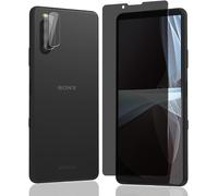 Kit Verre Trempé Anti-Espion Pour Sony Xperia 10 Iii ¿ 1 Protection D¿Écran 9h + 2 Protèges Objectifs Arrière, Anti-Rayures Et Pose Facile