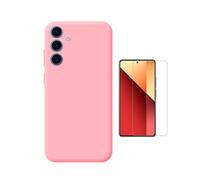 Kit Verre Trempé Clearglass + Coque En Silicone Liquide PHONECARE Pour Samsung Galaxy S25 FE 5G - Rose