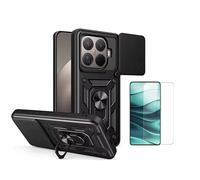 Kit Verre Trempé Clearglass + Couvercle Anti-Impact Pour Fenêtre Coulissante Magnétique Militaire Defender PHONECARE Pour Xiaomi 15T Pro 5G - Noir