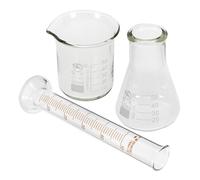 Kit Verrerie de Laboratoire 1 Set en Verre, Bécher Gradué